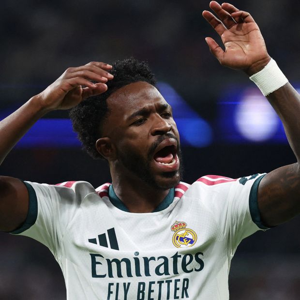 Vinicius Jr. durante un partido de LaLiga con el Real Madrid